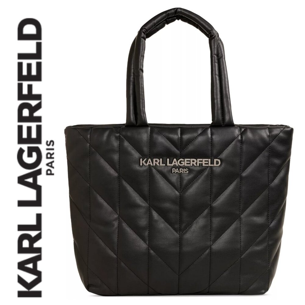 Karl Lagerfeld Black Quilted Tote Bag